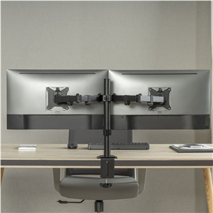 Deltaco Dual Desk Mount, 13-32'', must - Monitori statiiv