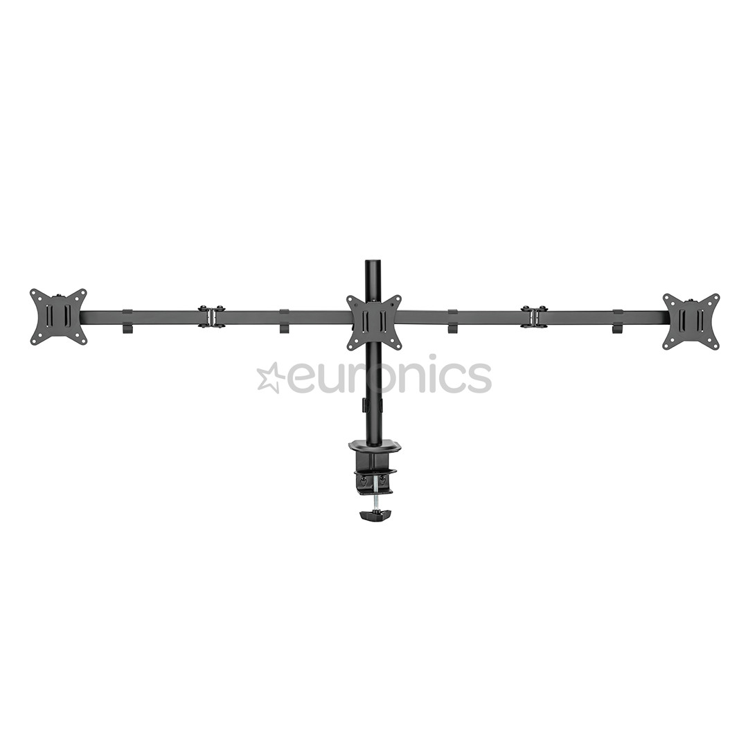 Deltaco Triple Desk Mount, 13-27'', black - Monitor stand