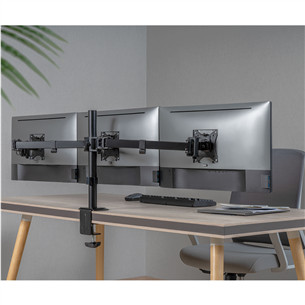 Deltaco Triple Desk Mount, 13-27'', black - Monitor stand