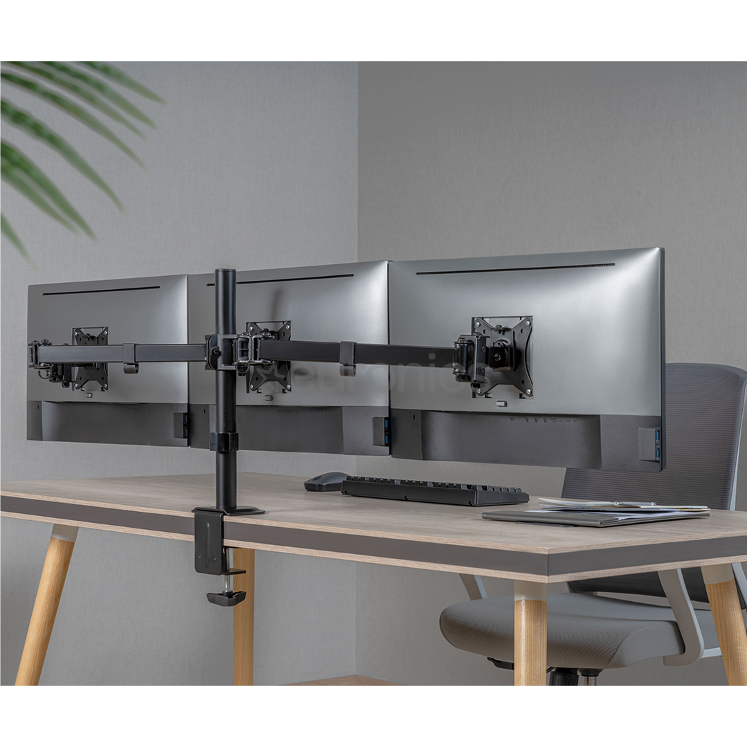 Deltaco Triple Desk Mount, 13-27'', черный - Крепление для монитора