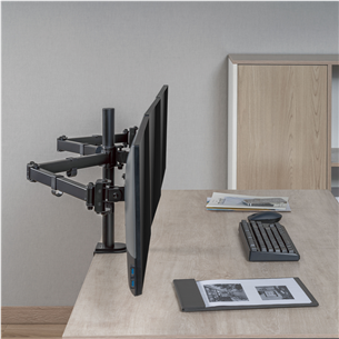Deltaco Triple Desk Mount, 13-27'', черный - Крепление для монитора