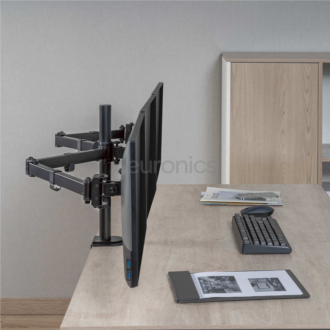 Deltaco Triple Desk Mount, 13-27'', черный - Крепление для монитора