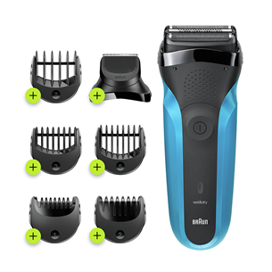 Braun Series 3 Shave & Style, Wet & Dry, blue - Shaver 310BT