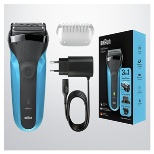 Braun Series 3 Shave & Style, Wet & Dry, blue - Shaver