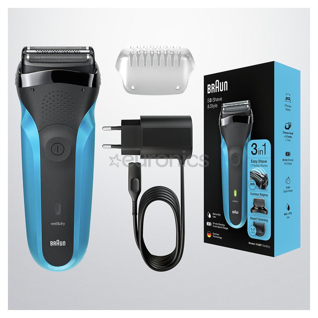 Braun Series 3 Shave & Style, Wet & Dry, синий - Бритва