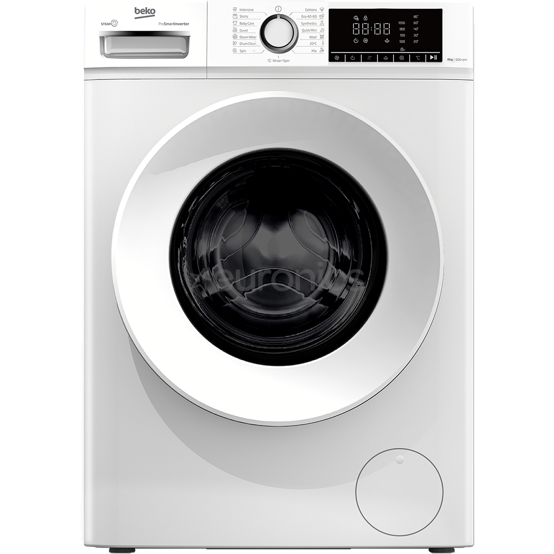 Beko, 8 kg, sügavus 52 cm, 1200 p/min - Eestlaetav pesumasin