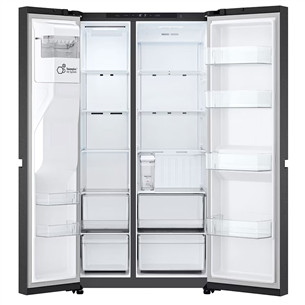 LG, Water & Ice Dispenser, 641 L, height 179 cm, matt black - SBS-Refrigerator