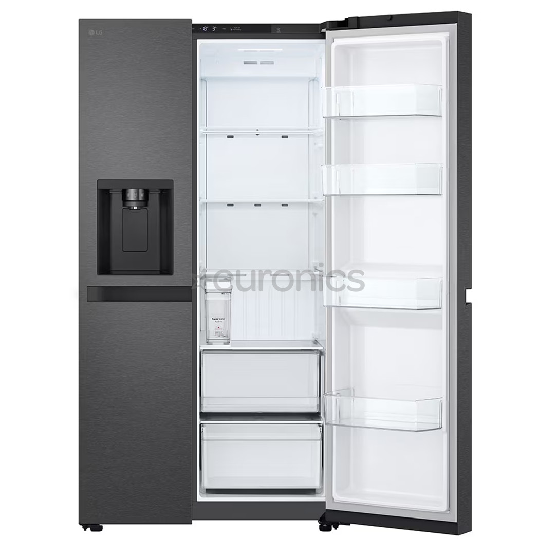 LG, Water & Ice Dispenser, 641 L, height 179 cm, matt black - SBS-Refrigerator