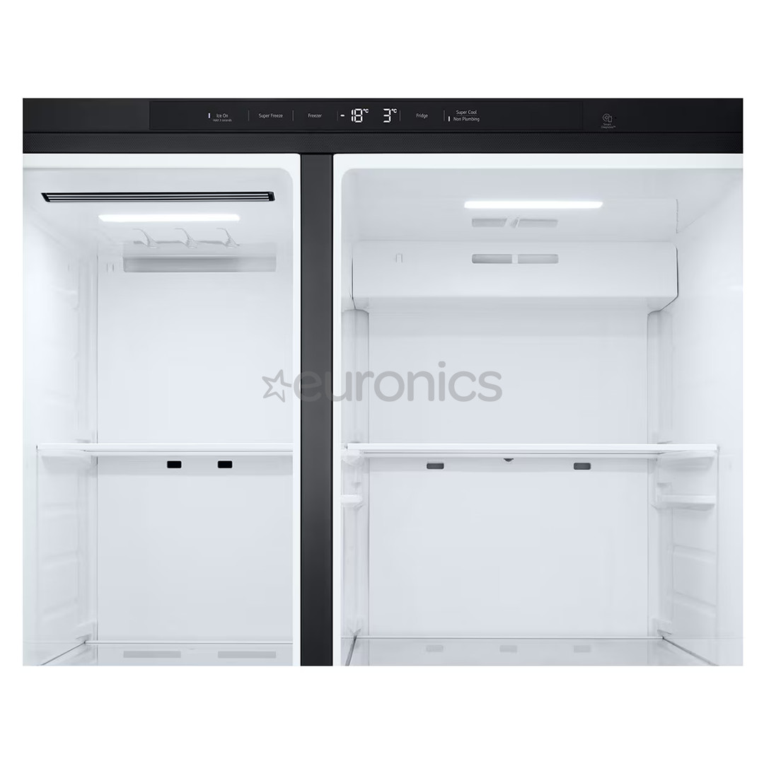 LG, Water & Ice Dispenser, 641 L, height 179 cm, matt black - SBS-Refrigerator