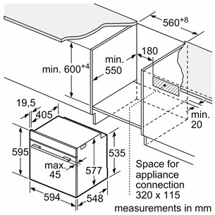 Bosch, Series 8, hydrolytic cleaning, 71 L, black - Built-in oven