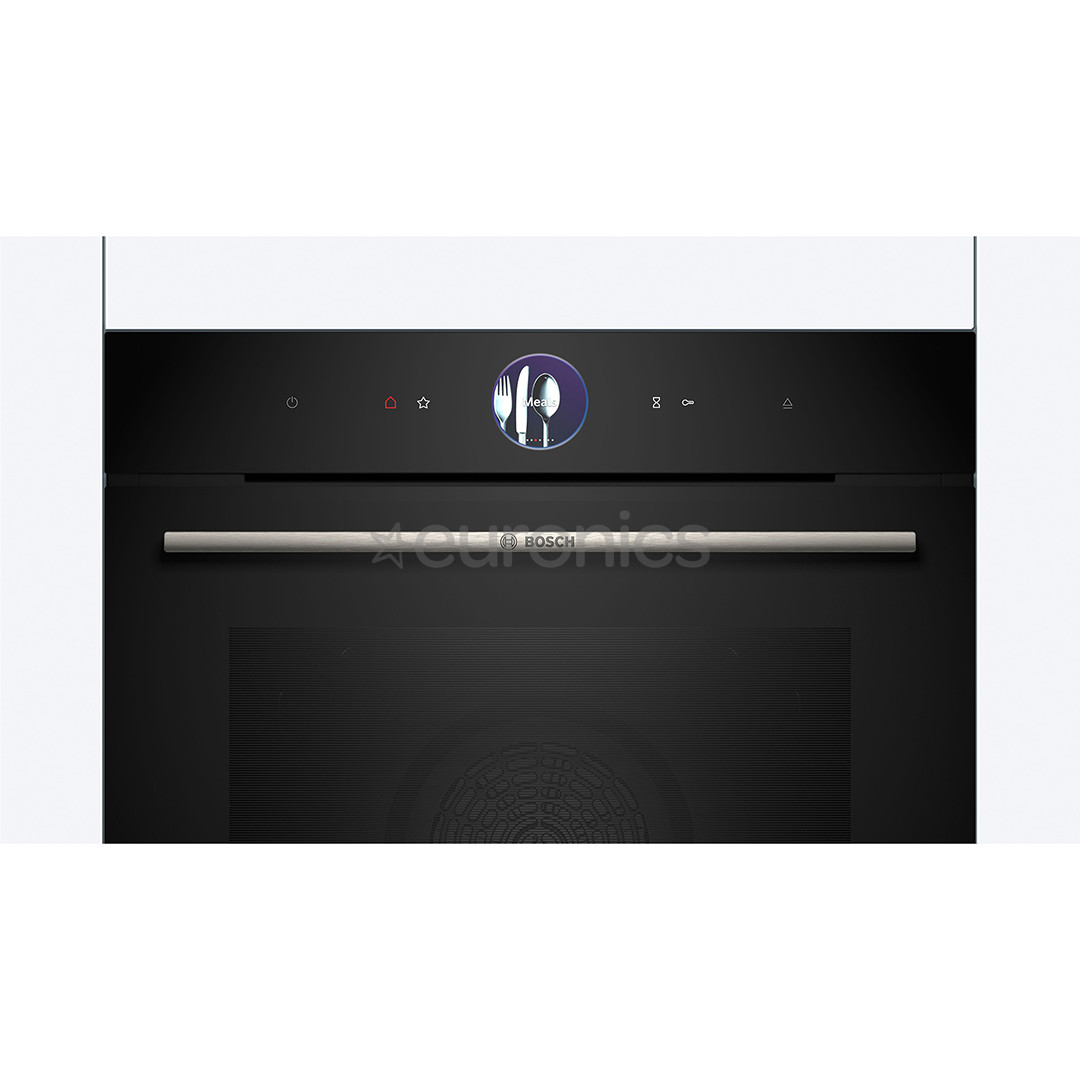 Bosch, Series 8, hydrolytic cleaning, 71 L, black - Built-in oven