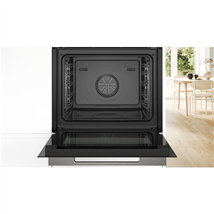 Bosch, Series 8, hydrolytic cleaning, 71 L, black - Built-in oven