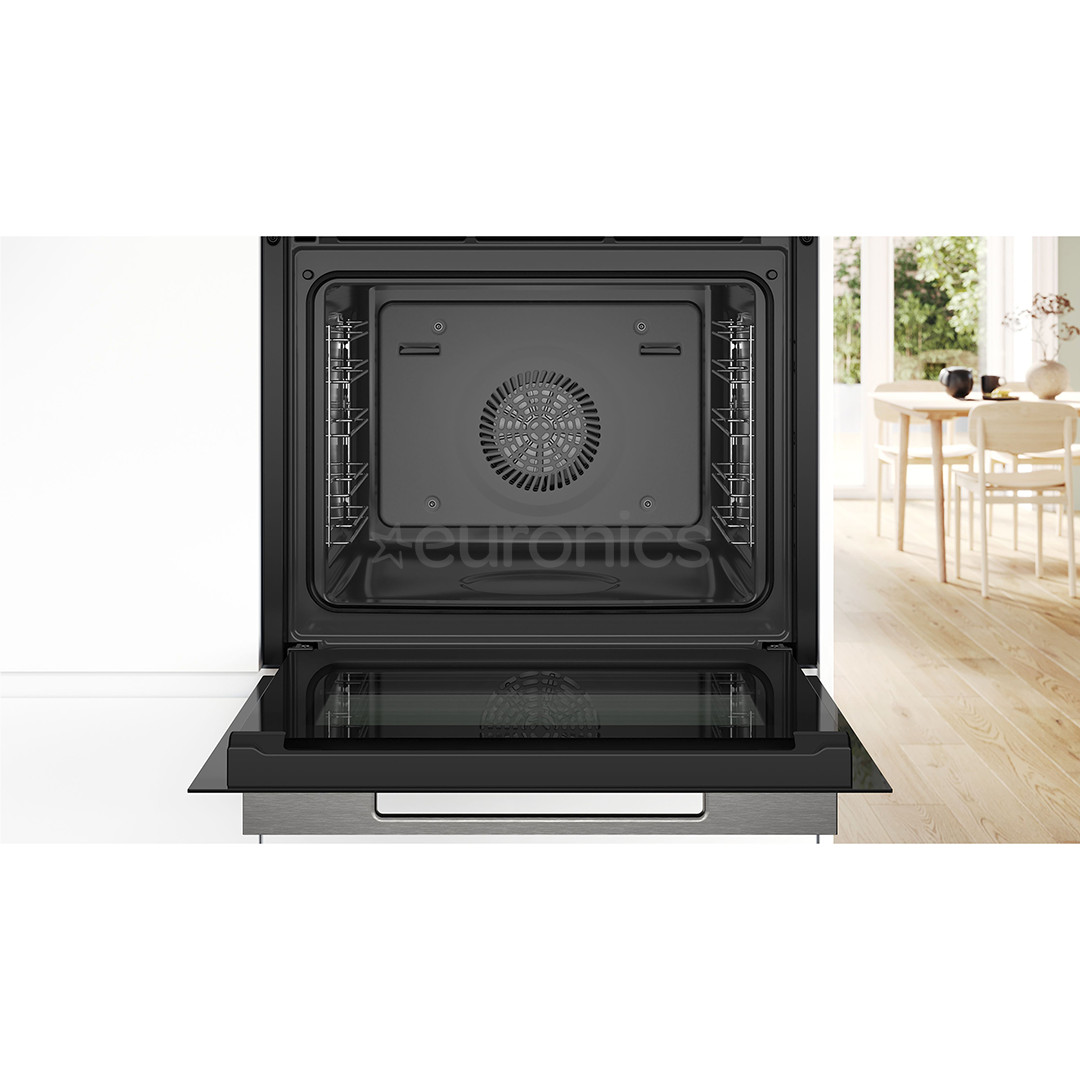 Bosch, Series 8, hydrolytic cleaning, 71 L, black - Built-in oven