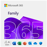 Microsoft 365 Family, 12-month subscription, 6 users / 5 devices, 1 TB OneDrive, ENG - Software