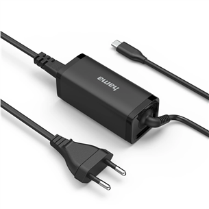 Hama, USB-C, 5-20 V, 65 W, must - Sülearvuti vooluadapter