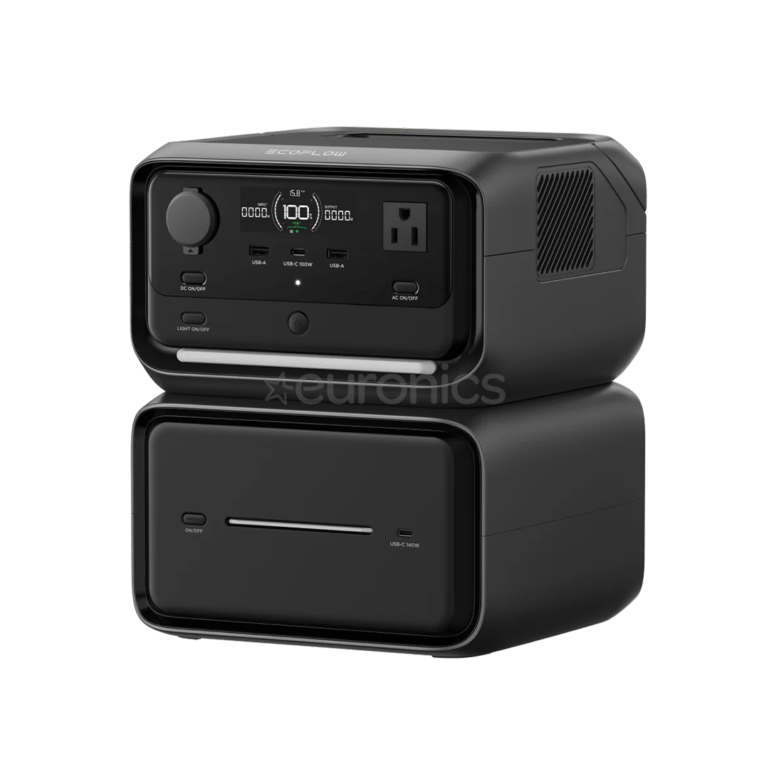 Ecoflow River 3 Max Plus, 858 Wh, must/hall - Akujaam