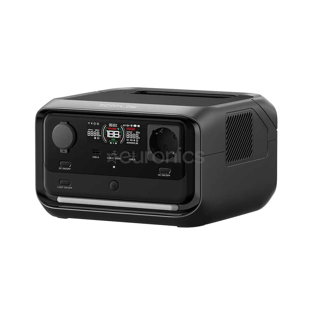 Ecoflow River 3 Max Plus, 858 Wh, must/hall - Akujaam