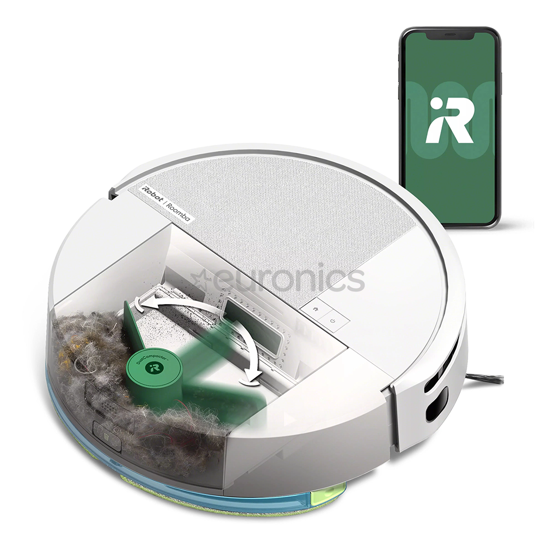 iRobot Roomba 205 DustCompactor Combo, märg- ja kuivpuhastus, valge - Robottolmuimeja