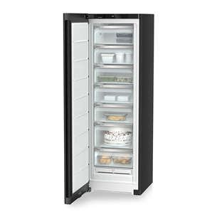 Liebherr plus NoFrost, 278 L, height 186 cm, black steel - Freezer