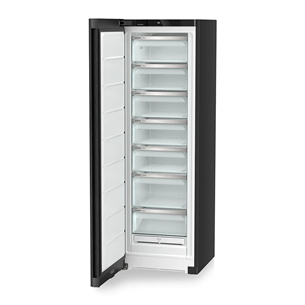 Liebherr plus NoFrost, 278 L, height 186 cm, black steel - Freezer