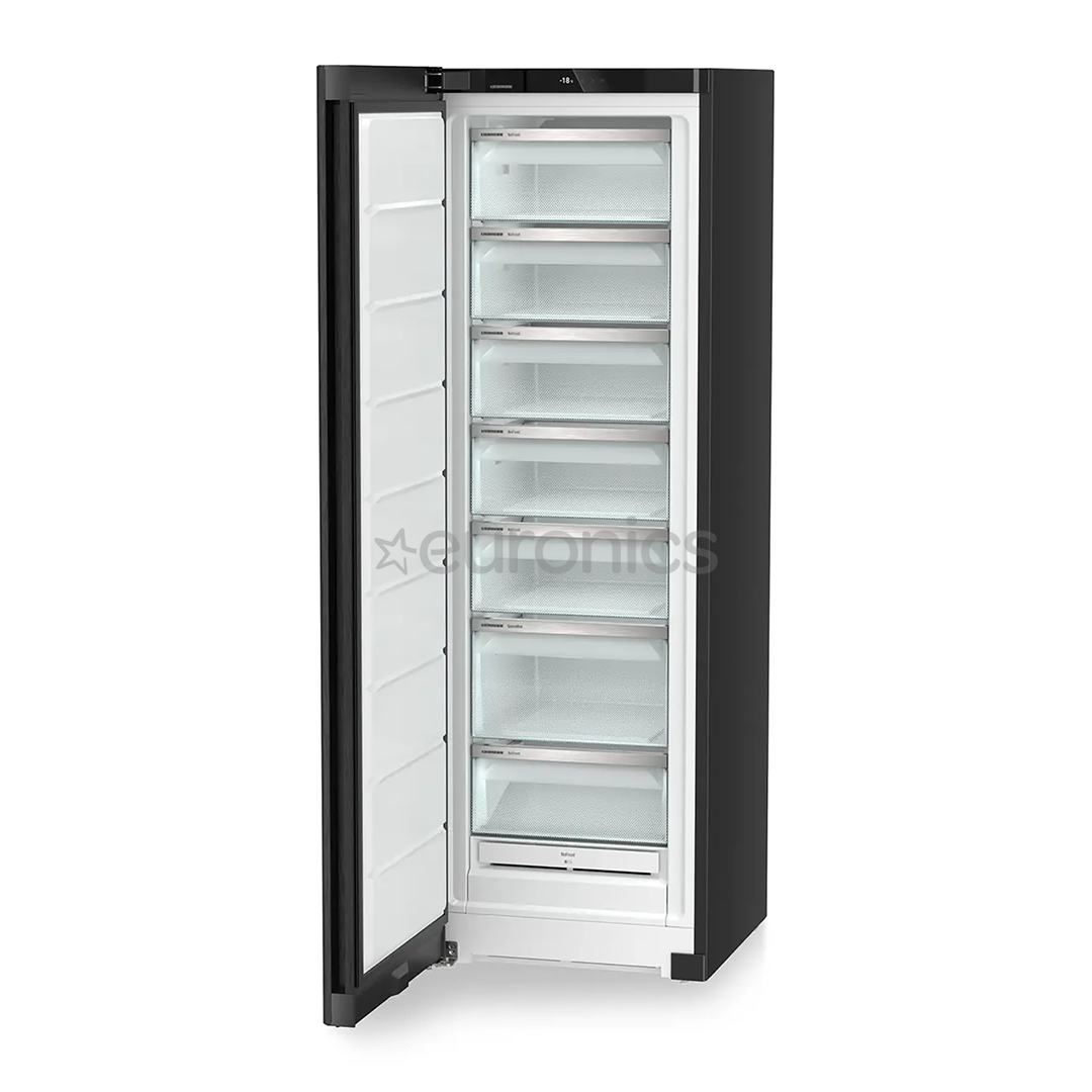 Liebherr plus NoFrost, 278 L, height 186 cm, black steel - Freezer