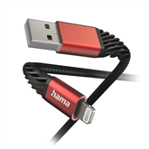 Hama Extreme Charging Cable, USB-A, Lightning, Nylon, 1.5 m, must/punane - Kaabel