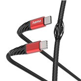 Hama Extreme Charging Cable, USB-C - USB-C, 60 Вт, нейлон,1 ,5 м, черный/красный - Кабель