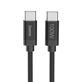 Hama Fabric Charging Cable, USB-C - USB-C, Nylon, 3 m, must - Kaabel