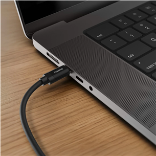Hama Fabric Charging Cable, USB-C - USB-C, Nylon, 3 m, must - Kaabel