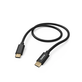 Hama Fabric Charging Cable, USB-C - USB-C, 1,5 m, nylon, must - Kaabel