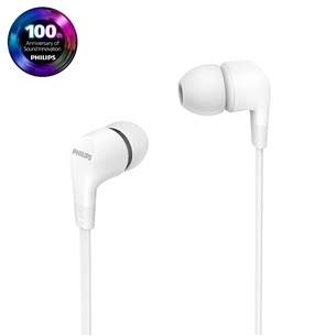 Philips TAE1105WT, 3.5 mm, white - Wired in-ear earbuds TAE1105WT/00