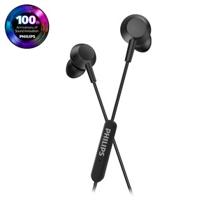 Philips TAE5008BK, USB-C, mikrofon, must - Juhtmega kõrvasisesed kõrvaklapid