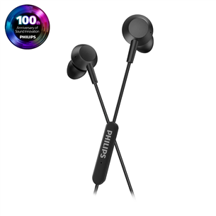 Philips TAE5008BK, USB-C, mikrofon, must - Juhtmega kõrvasisesed kõrvaklapid TAE5008BK/00