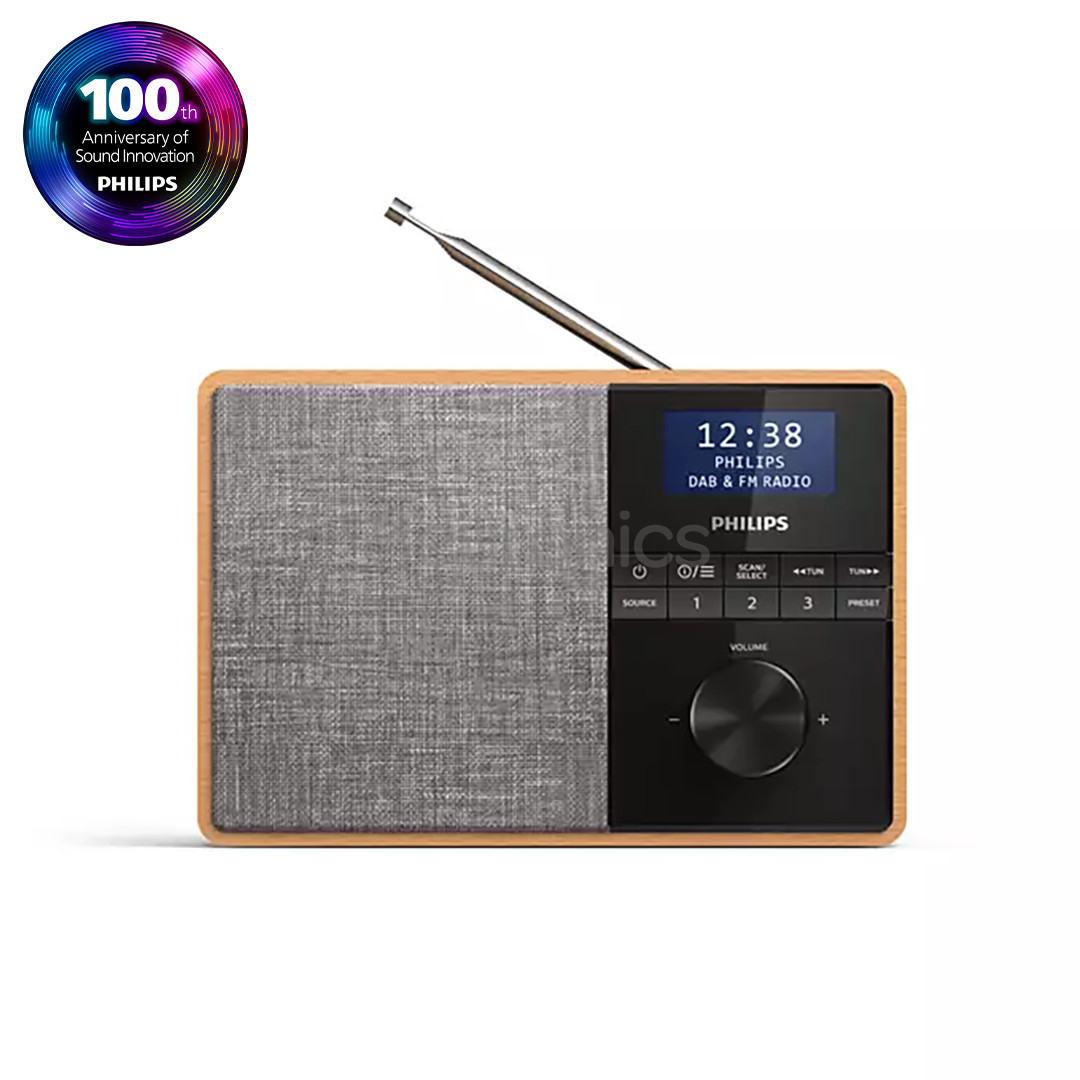 Philips TAR5505, DAB+, FM, Bluetooth, таймер, коричневый - Радио для кухни