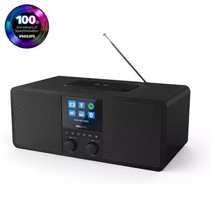 Philips TAR8805, FM, DAB+, Spotify connect, Bluetooth, juhtmevaba laadimine, must - Internetiraadio