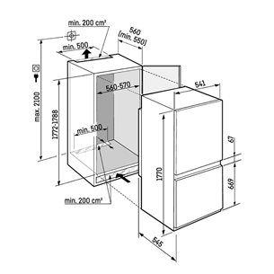Liebherr Plus BioFresh NoFrost, 244 L, kõrgus 177 cm - Integreeritav külmik