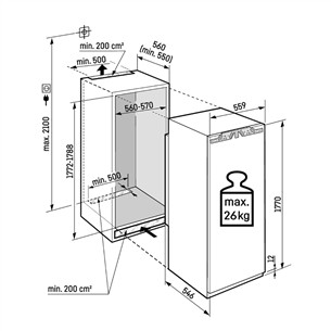 Liebherr Plus BioFresh, 275 L, kõrgus 177 cm - Integreeritav külmik