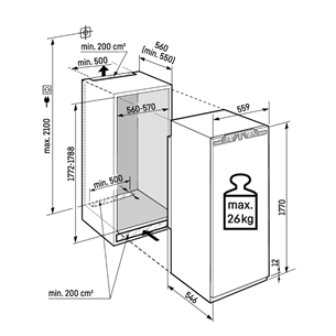 Liebherr Plus BioFresh, 275 L, kõrgus 177 cm - Integreeritav külmik