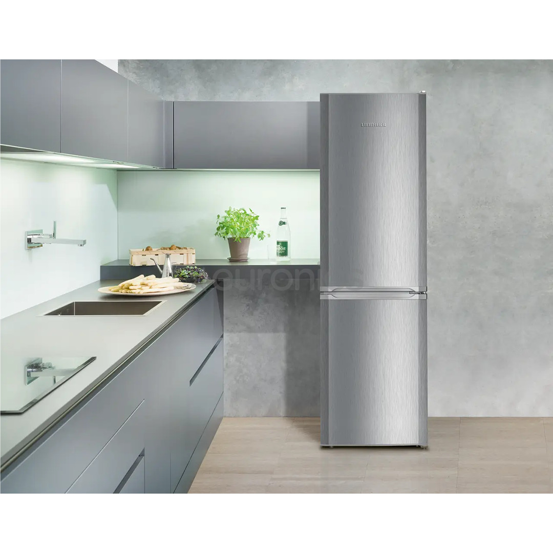 Liebherr, SmartFrost, 296 L, height 182 cm, silver - Refrigerator