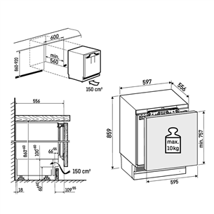 Liebherr pure, SmartFrost, 95 L, kõrgus 86 cm - Integreeritav sügavkülmik