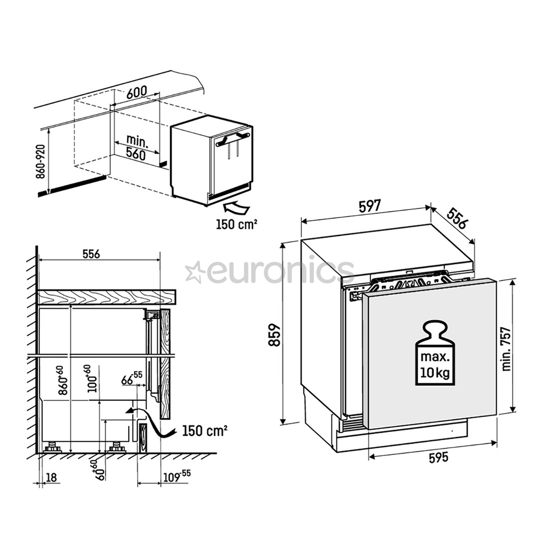 Liebherr pure, SmartFrost, 95 L, kõrgus 86 cm - Integreeritav sügavkülmik