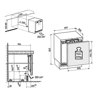 Liebherr pure, SmartFrost, 88 L, kõrgus 82 cm - Integreeritav sügavkülmik