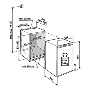 Liebherr pure, SmartFrost, 101 L, kõrgus 88 cm - Integreeritav sügavkülmik