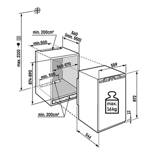 Liebherr pure, SmartFrost, 101 L, kõrgus 88 cm - Integreeritav sügavkülmik