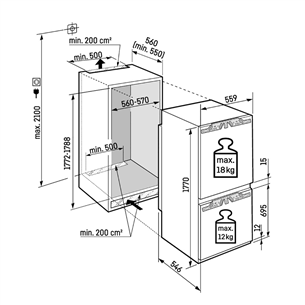 Liebherr Plus BioFresh NoFrost, 244 L, kõrgus 177 cm - Integreeritav külmik