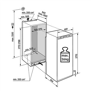 Liebherr plus NoFrost, 213 L, height 177 cm - Built-in freezer