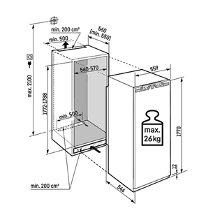 Liebherr peak NoFrost, 213 L, kõrgus 177 cm - Integreeritav sügavkülmik