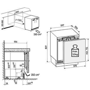 Liebherr Pure, 106 L, kõrgus 82 cm - Integreeritav külmik