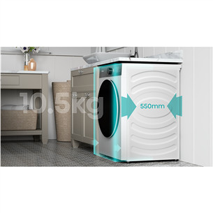 Hisense 10.5 kg / 6 kg, depth 55 cm, 1400 rpm - Washer-dryer combo