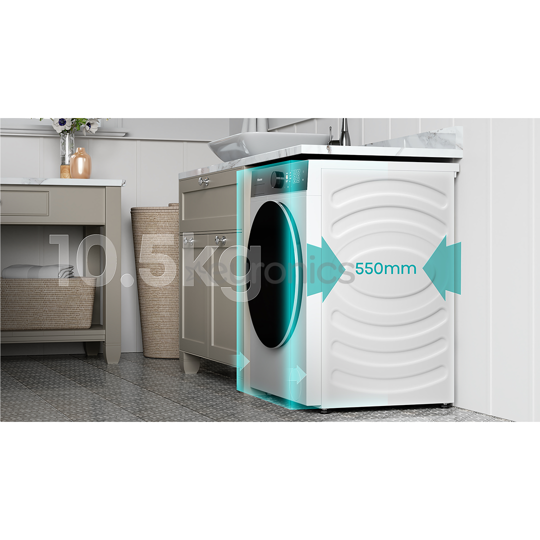 Hisense 10.5 kg / 6 kg, sügavus 55 cm, 1400 p/min - Kuivatiga pesumasin